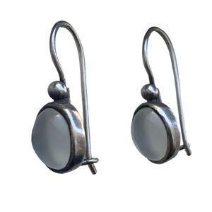 Vintage CROMA Sterling Silver Moonstone Pierced Earrings Woman’s Jewelry